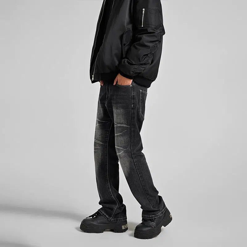 Fade and Whiskers Workwear Jeans Korean Street Fashion Jeans By A Chock Shop Online at OH Vault