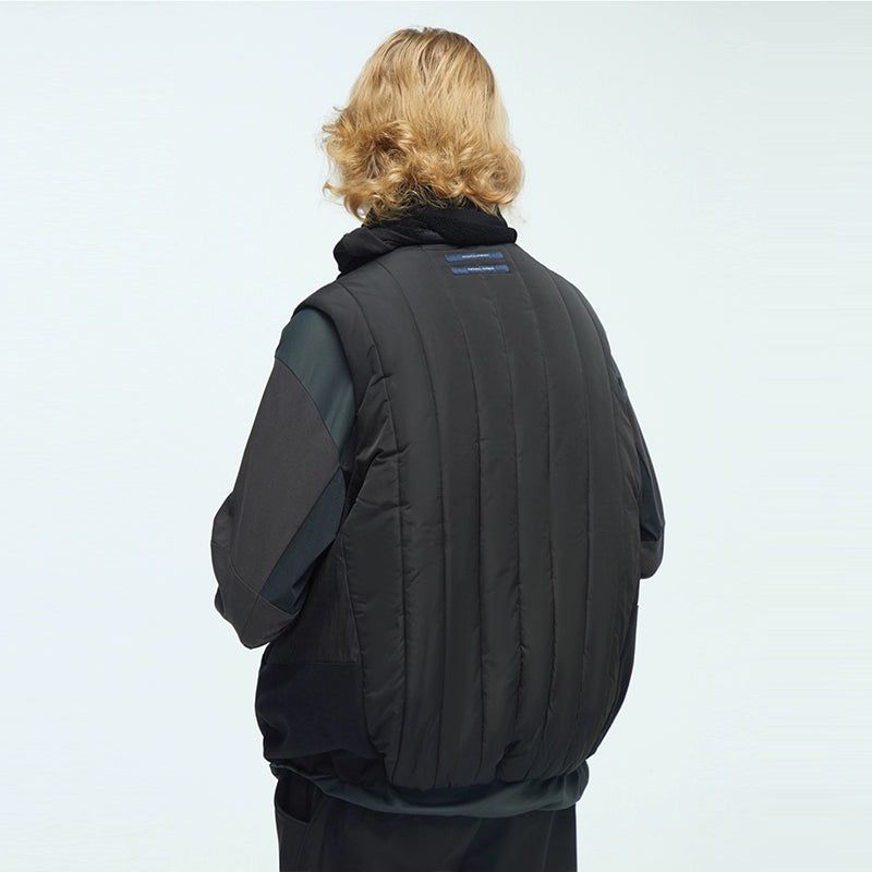 Workwear Quilted Pufer Vest Korean Street Fashion Vest By Decesolo Shop Online at OH Vault