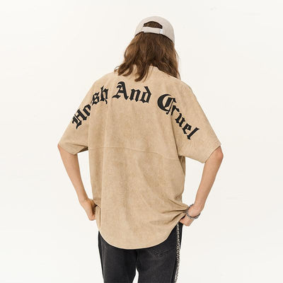 Gothic Font Printed T-Shirt Korean Street Fashion T-Shirt By Harsh and Cruel Shop Online at OH Vault