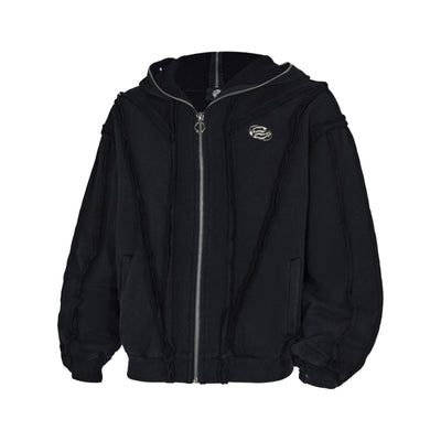 Full Zipper Structured Lines Hoodie Korean Street Fashion Hoodie By R69 Shop Online at OH Vault