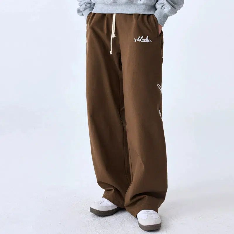 Cursive Side Logo Sweatpants Korean Street Fashion Pants By Mr Enjoy Da Money Shop Online at OH Vault