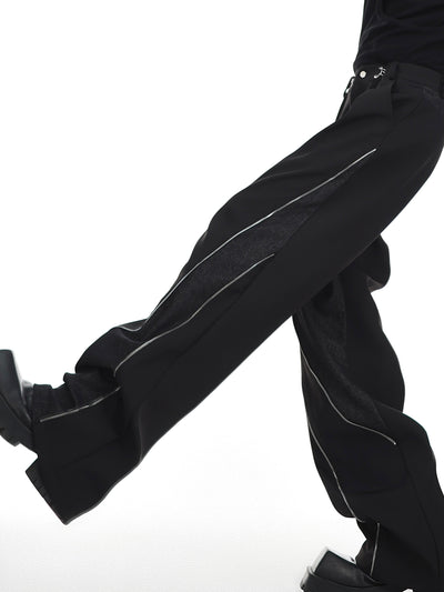 Argue Culture Irregular Metal Zip Stitched Trousers Korean Street Fashion Pants By Argue Culture Shop Online at OH Vault