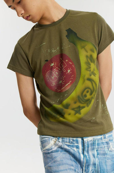 Doodle Fruits Graphic Slim Fit T-Shirt Korean Street Fashion T-Shirt By Conp Conp Shop Online at OH Vault