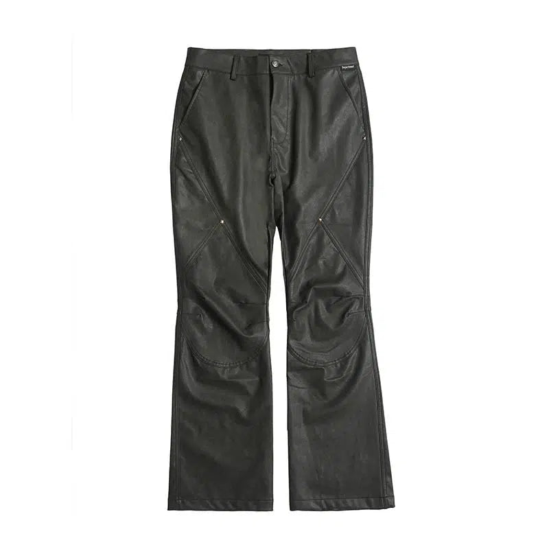Shiny Highlight Faux Leather Pants Korean Street Fashion Pants By A PUEE Shop Online at OH Vault