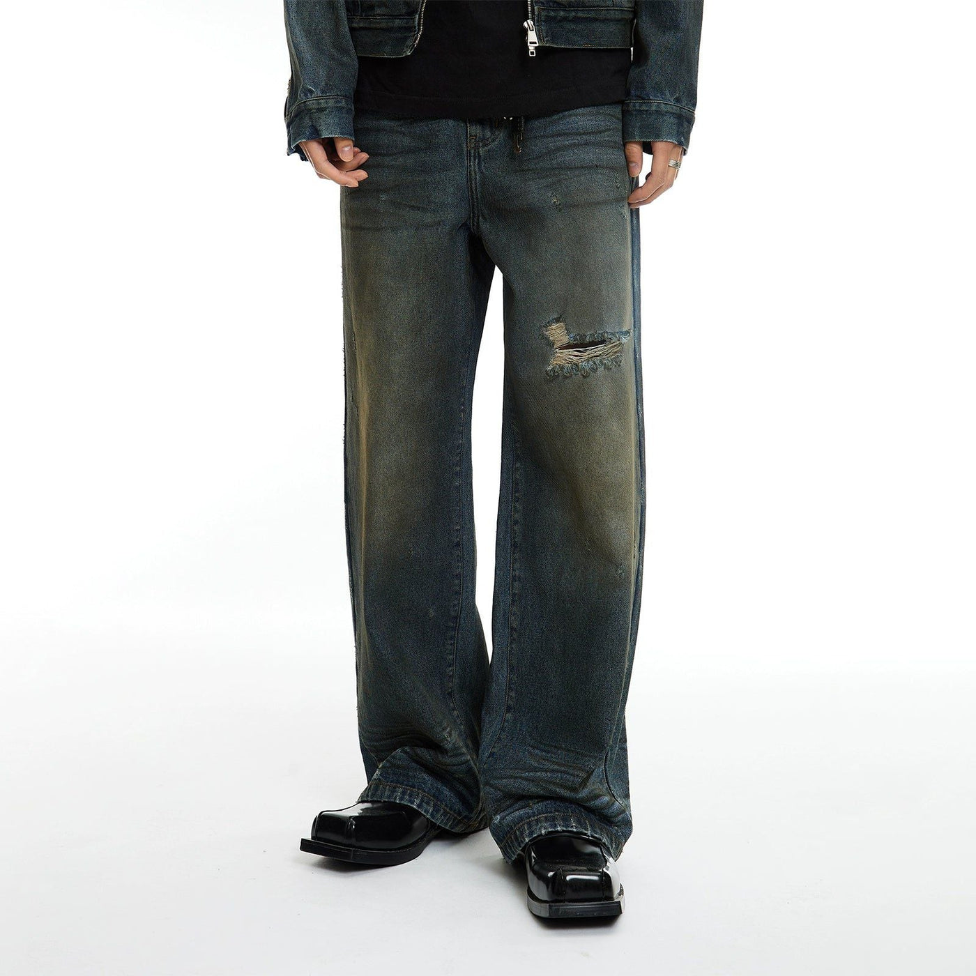 Ripped and Washed Jeans Korean Street Fashion Jeans By Roaring Wild Shop Online at OH Vault
