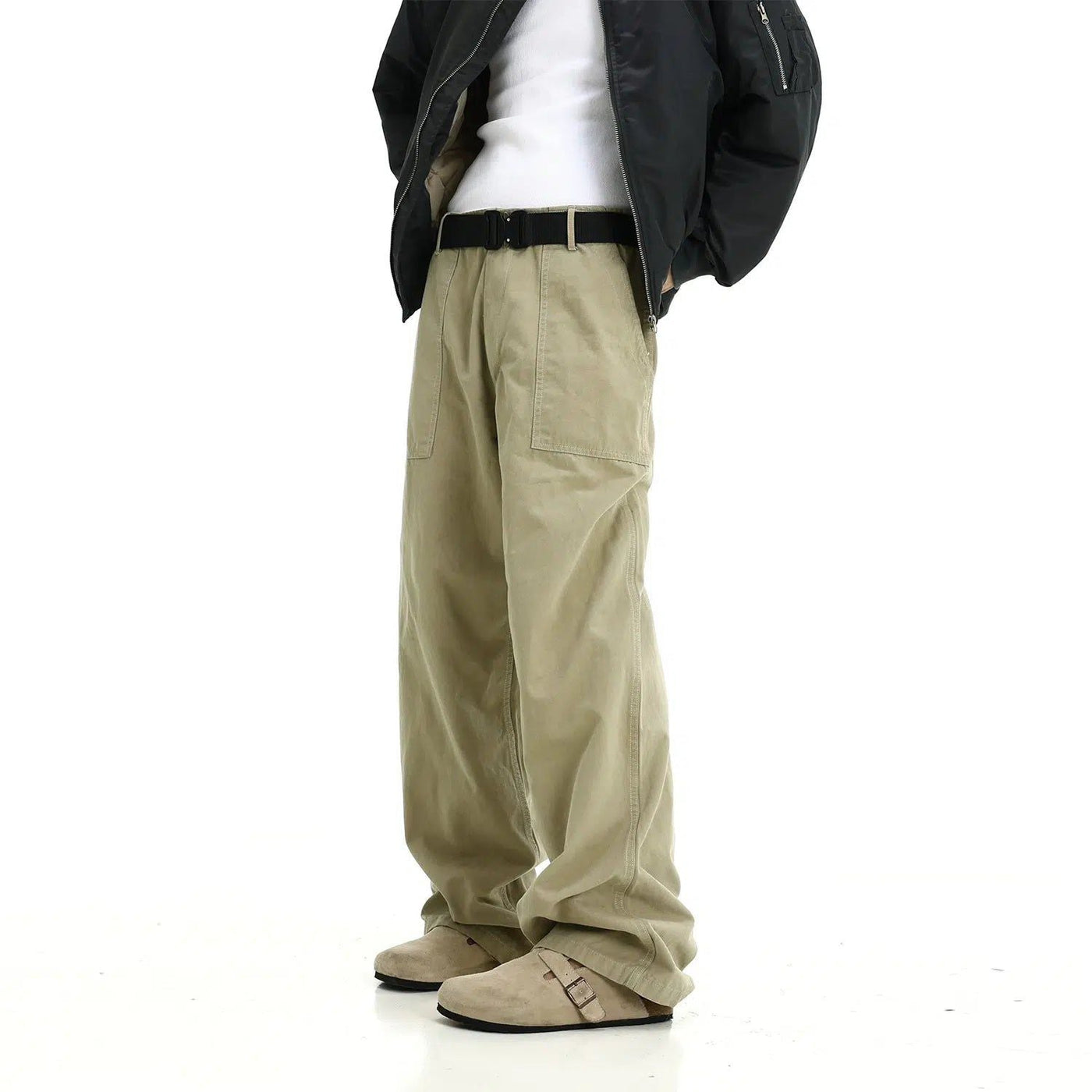 Big Pocket Wide Leg Pants Korean Street Fashion Pants By MEBXX Shop Online at OH Vault