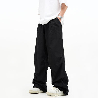 Solid Color Drawstring Parachute Pants Korean Street Fashion Pants By A PUEE Shop Online at OH Vault