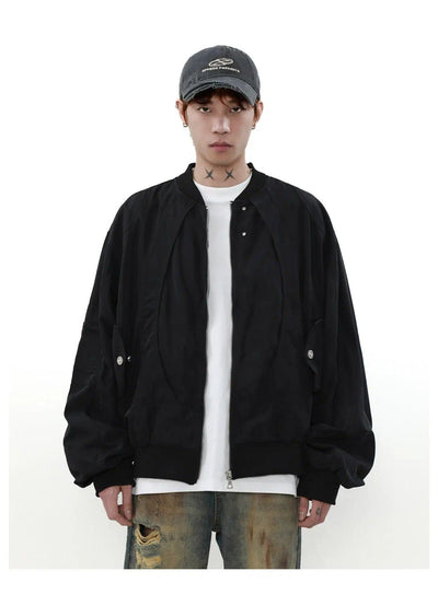 Plain Side Zip Bomber Jacket Korean Street Fashion Jacket By Mr Nearly Shop Online at OH Vault