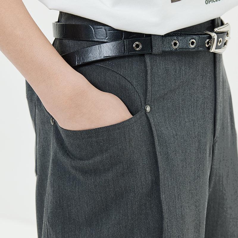 Opicloth Vintage Seam Detailed Trousers Korean Street Fashion Pants By Opicloth Shop Online at OH Vault