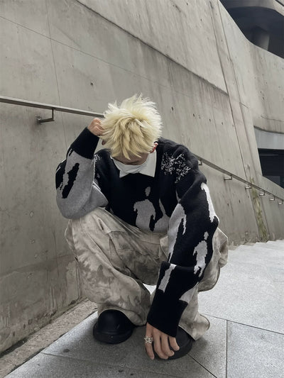 MaxDstr Casual Shadow Detailed Sweater Korean Street Fashion Sweater By MaxDstr Shop Online at OH Vault