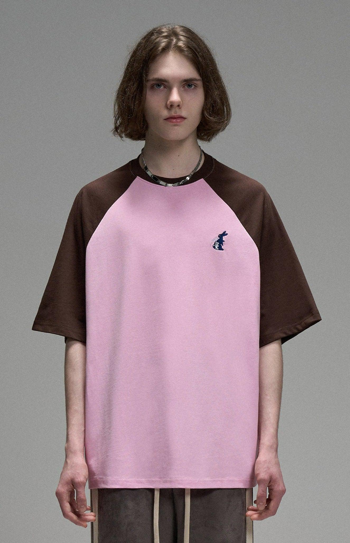 Rabbit Embroidered Raglan T-Shirt Korean Street Fashion T-Shirt By Lost CTRL Shop Online at OH Vault