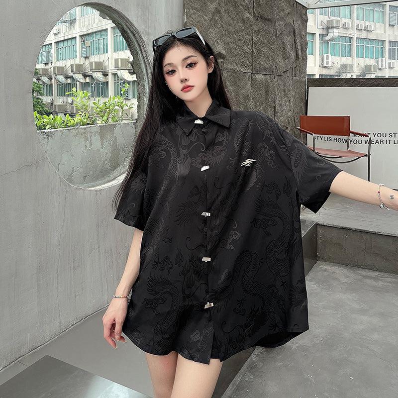 Made Extreme Chinese Style Mercerized Shirt Korean Street Fashion Shirt By Made Extreme Shop Online at OH Vault