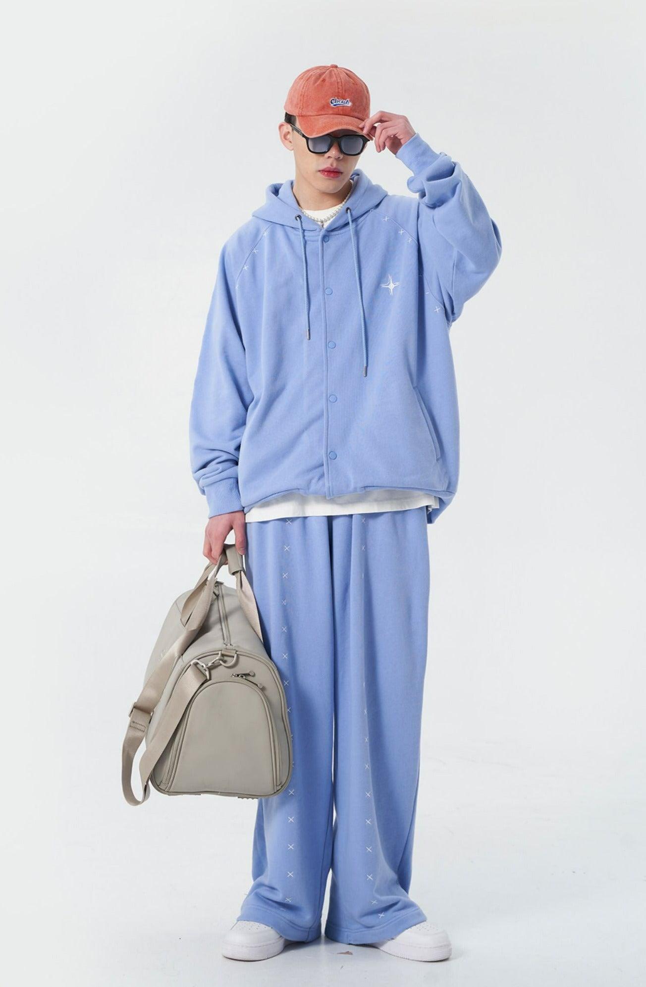 Casual Stars Pattern Drawstring Hoodie & Pants Set Korean Street Fashion Clothing Set By New Start Shop Online at OH Vault