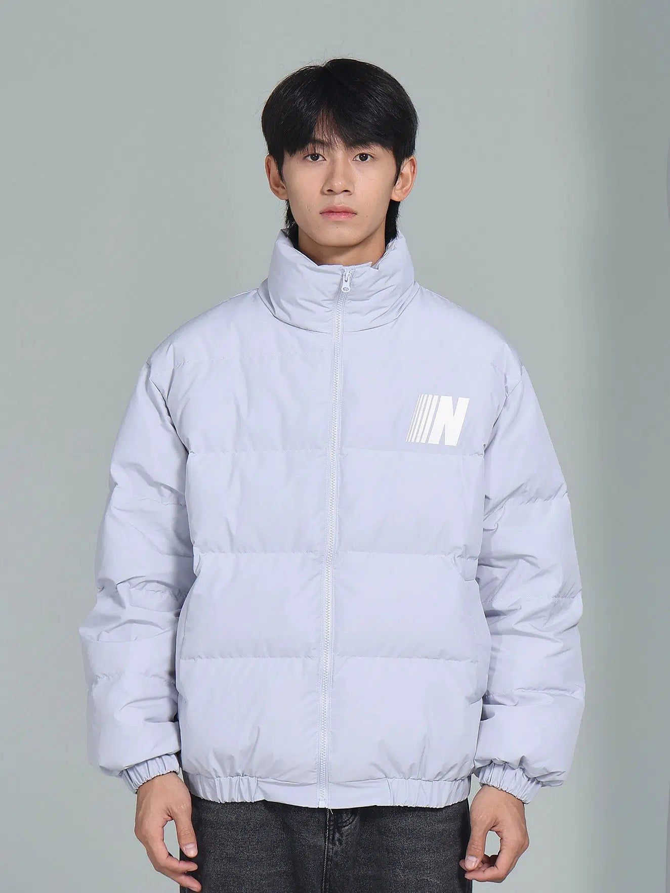 High Collar Casual Puffer Jacket Korean Street Fashion Jacket By Jump Next Shop Online at OH Vault