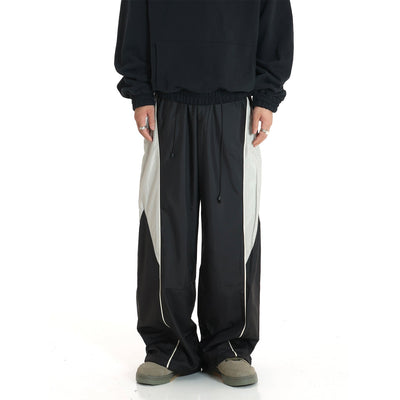 Color Block Drawstring Track Pants Korean Street Fashion Pants By MEBXX Shop Online at OH Vault