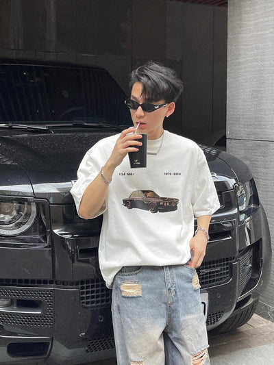 Vintage Car Graphic T-Shirt Korean Street Fashion T-Shirt By Poikilotherm Shop Online at OH Vault