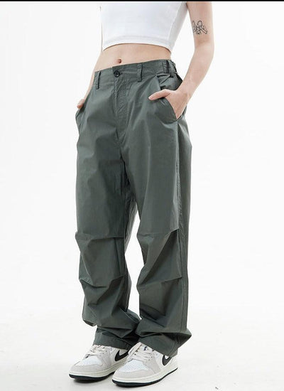 Made Extreme Solid Slant Pocket Wide Leg Pants Korean Street Fashion Pants By Made Extreme Shop Online at OH Vault