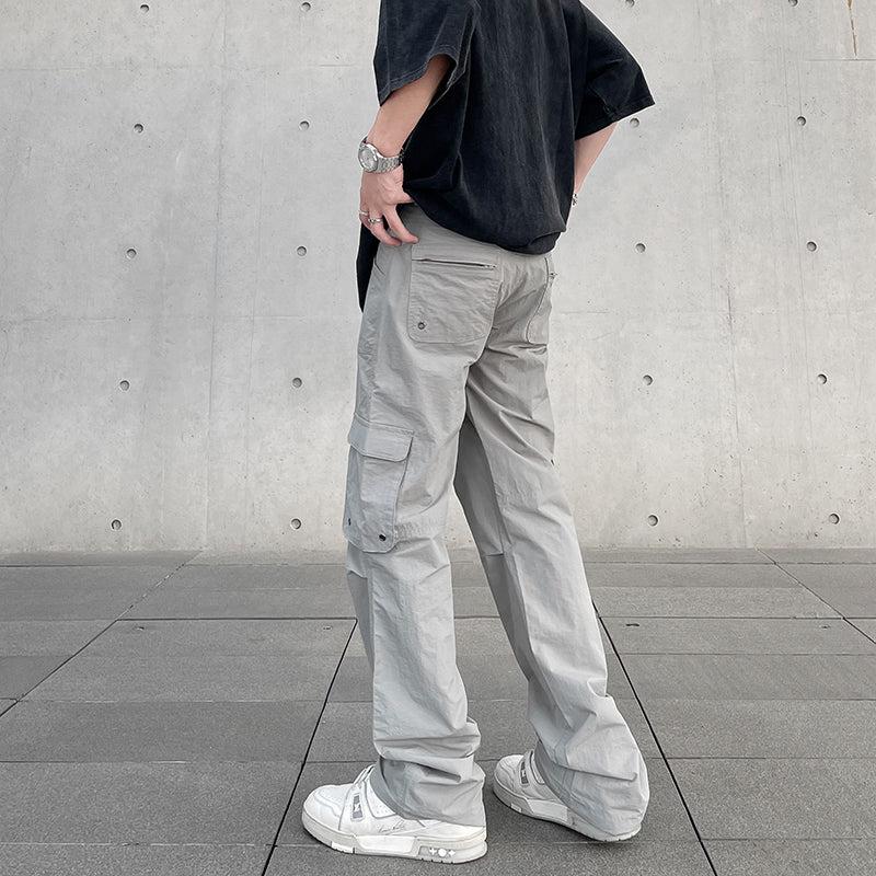 Rivet Details Straight Cargo Pants Korean Street Fashion Pants By A PUEE Shop Online at OH Vault