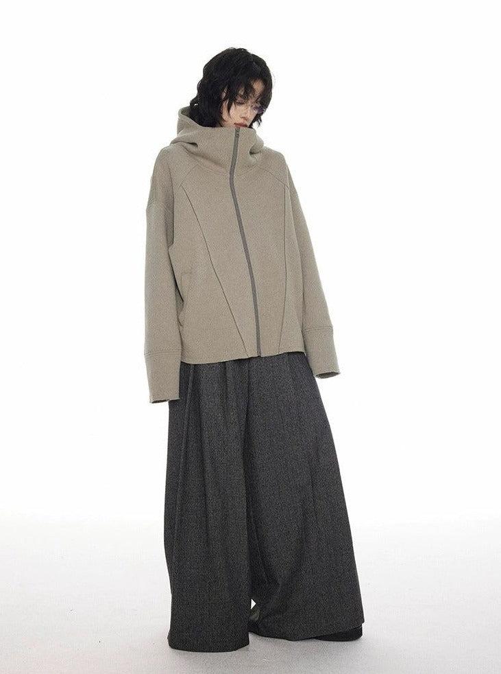 Pleated Wide Leg Trousers Korean Street Fashion Trousers By Cro World Shop Online at OH Vault