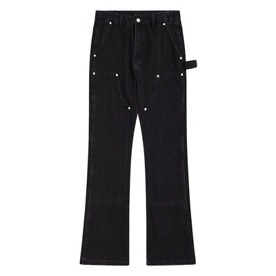 Wash Buttons Accent Straight Jeans Korean Street Fashion Jeans By A PUEE Shop Online at OH Vault