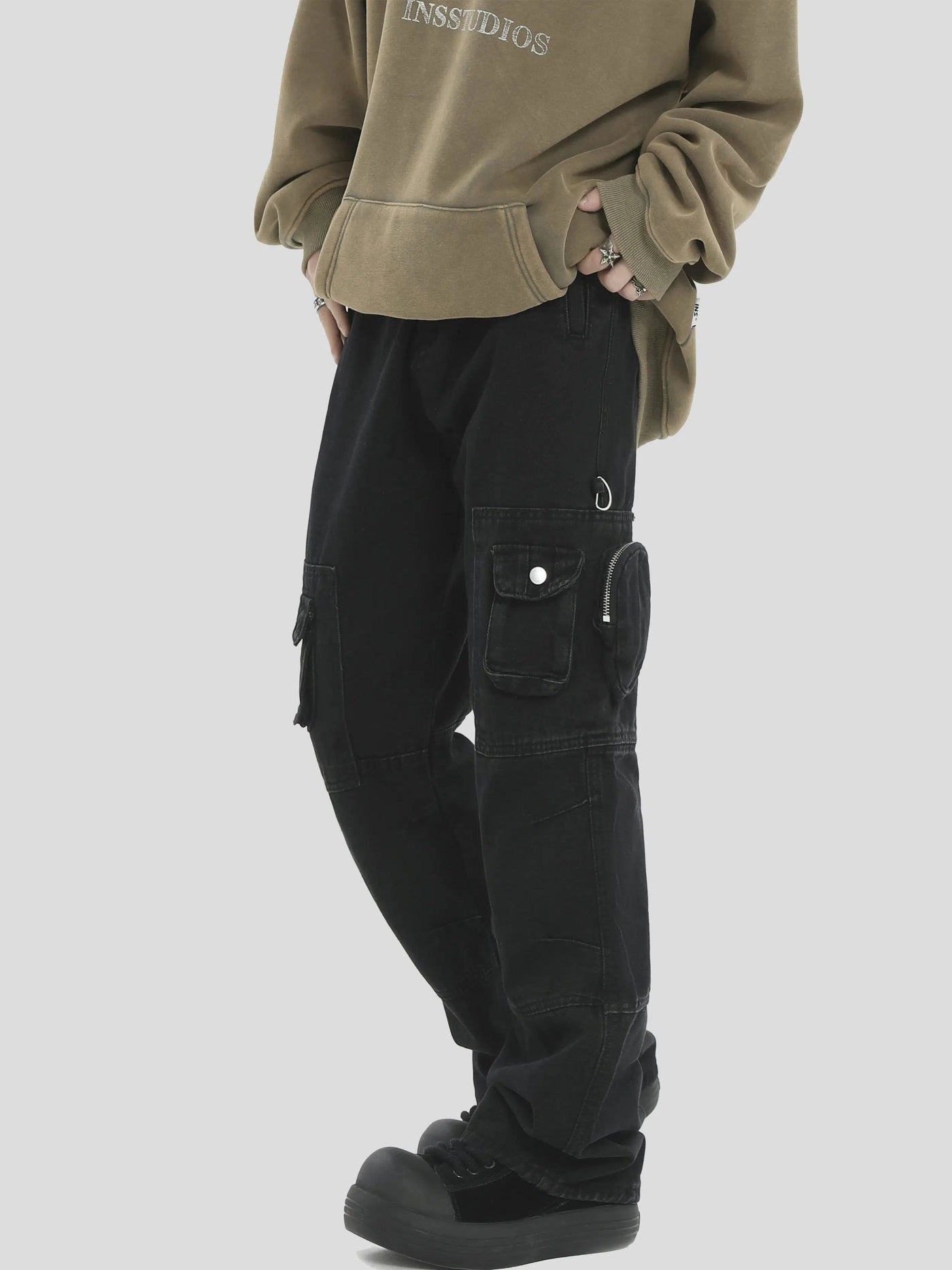 Small Pockets Cargo Jeans Korean Street Fashion Jeans By INS Korea Shop Online at OH Vault