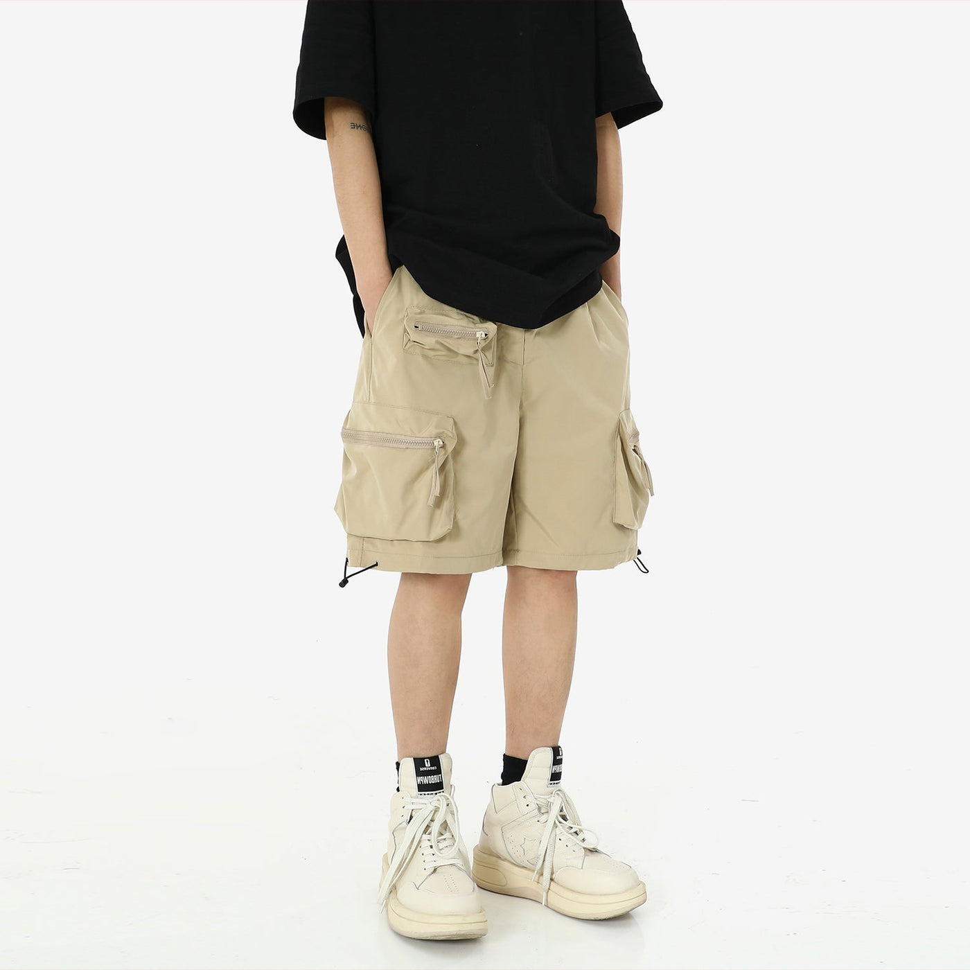 Casual Tie Waist Cargo Shorts Korean Street Fashion Shorts By MEBXX Shop Online at OH Vault