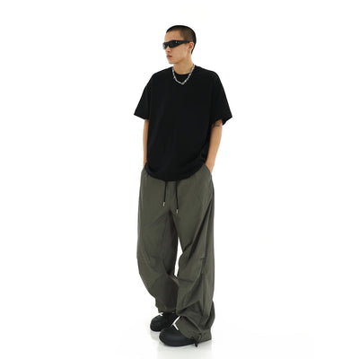 Casual Solid Drawstring Parachute Pants Korean Street Fashion Pants By MEBXX Shop Online at OH Vault