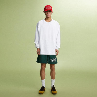 Rose Font Sports Shorts Korean Street Fashion Shorts By Super Tofu Shop Online at OH Vault