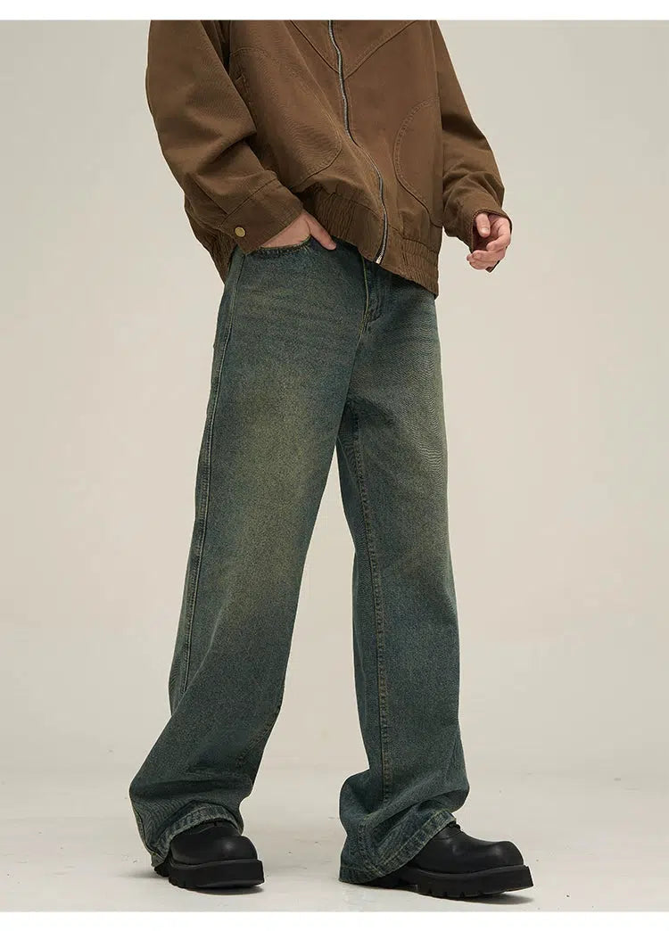 Washed Vintage Bootcut Jeans Korean Street Fashion Jeans By 77Flight Shop Online at OH Vault
