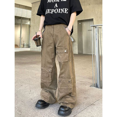 Asymmetric Pocket Cargo Pants Korean Street Fashion Pants By Poikilotherm Shop Online at OH Vault