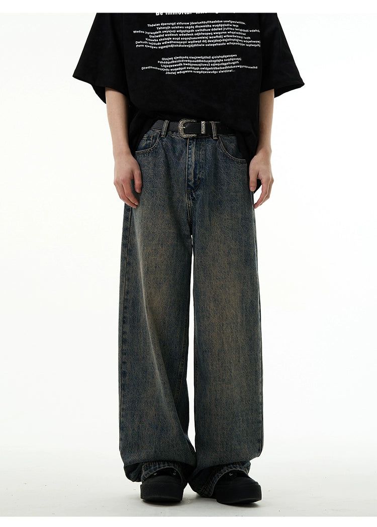 Faded Wash Baggy Jeans Korean Street Fashion Jeans By 77Flight Shop Online at OH Vault