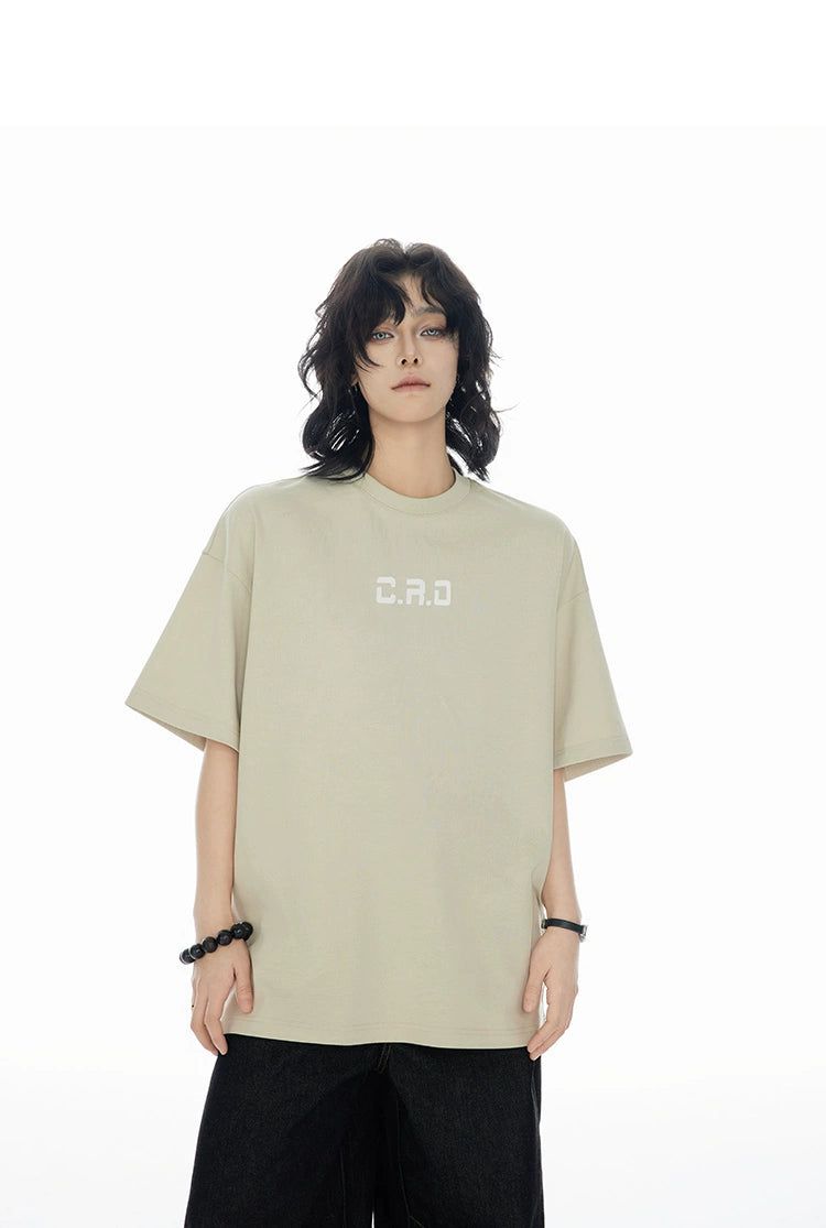 Logo Puff Print T-Shirt Korean Street Fashion T-Shirt By Cro World Shop Online at OH Vault