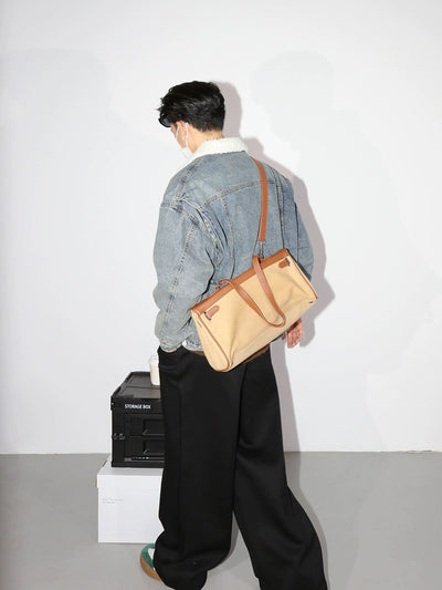 Sherpa Collared Denim Jacket Korean Street Fashion Jacket By Poikilotherm Shop Online at OH Vault