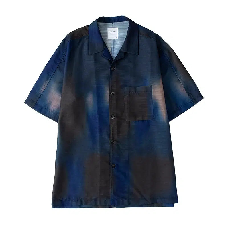 Decesolo Blurred Colors Buttoned Shirt Korean Street Fashion Shirt By Decesolo Shop Online at OH Vault