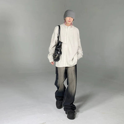 Casual Knit Zip-Up Jacket Korean Street Fashion Jacket By Ash Dark Shop Online at OH Vault