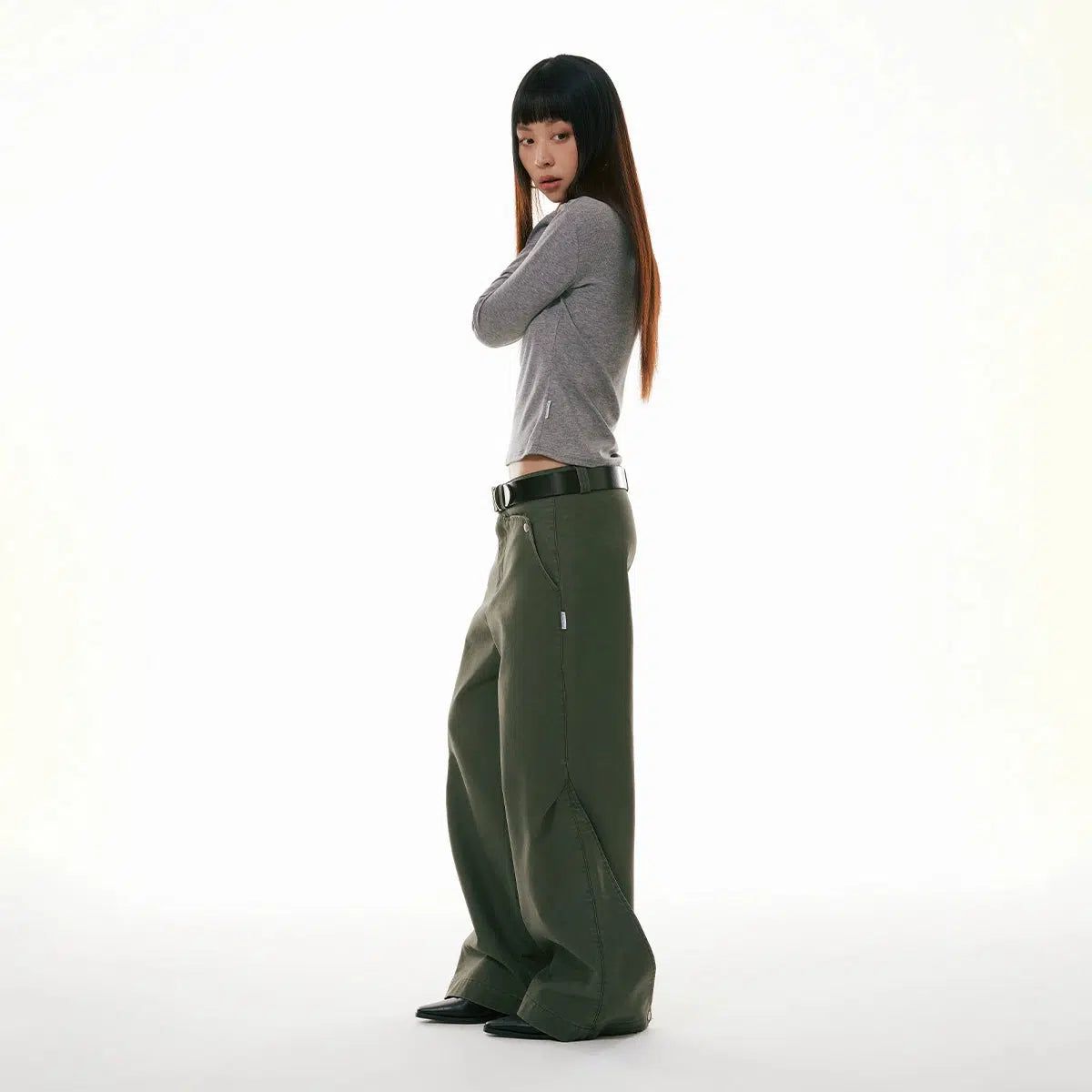 Wide Leg Cut Workwear Jeans Korean Street Fashion Jeans By Funky Fun Shop Online at OH Vault