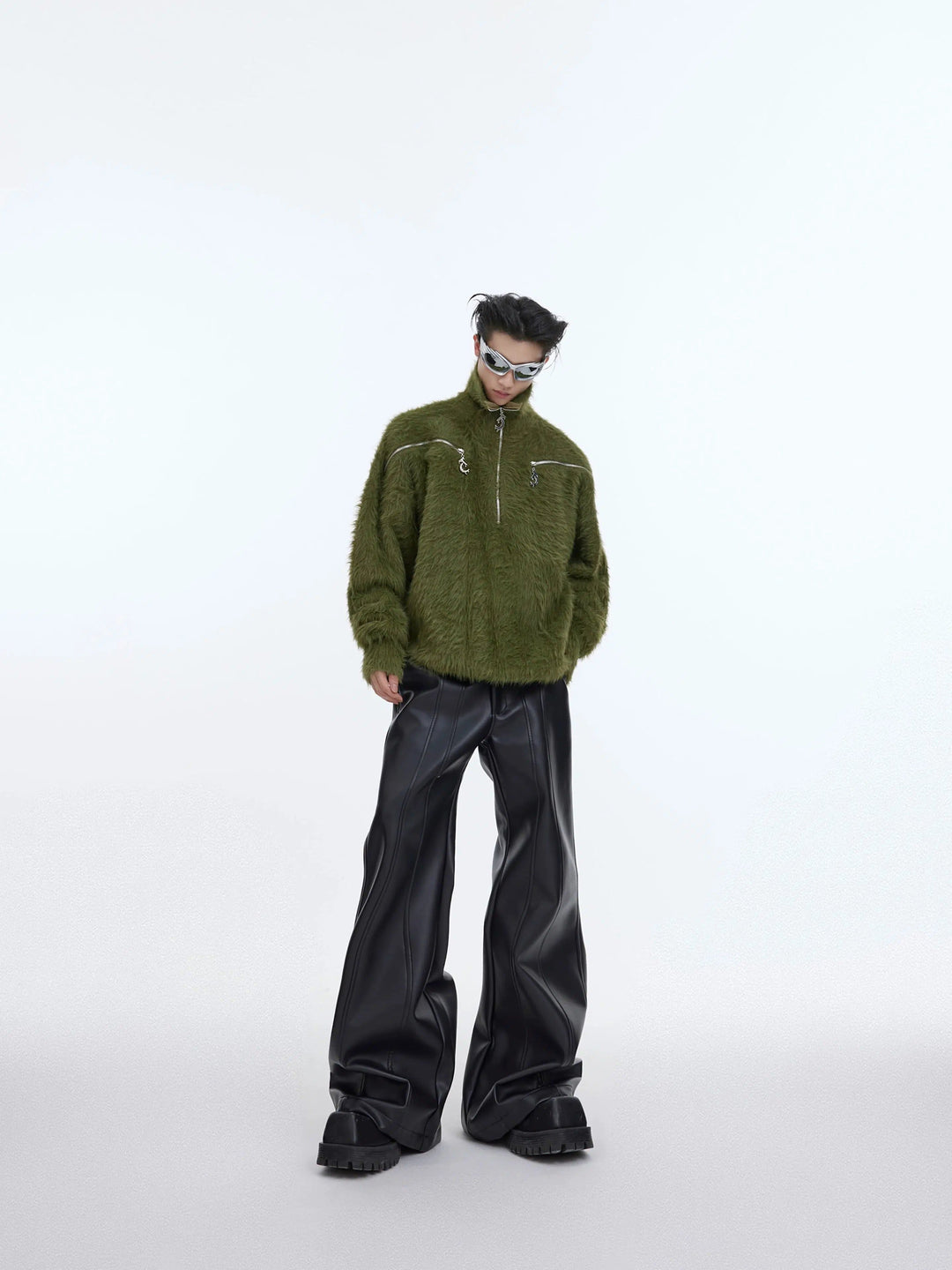 パンツ NUTEMPEROR WIDE PU LEATHER PANTS Amazon.com: Men's PU Leather Wide Leg Pants Night Party Faux