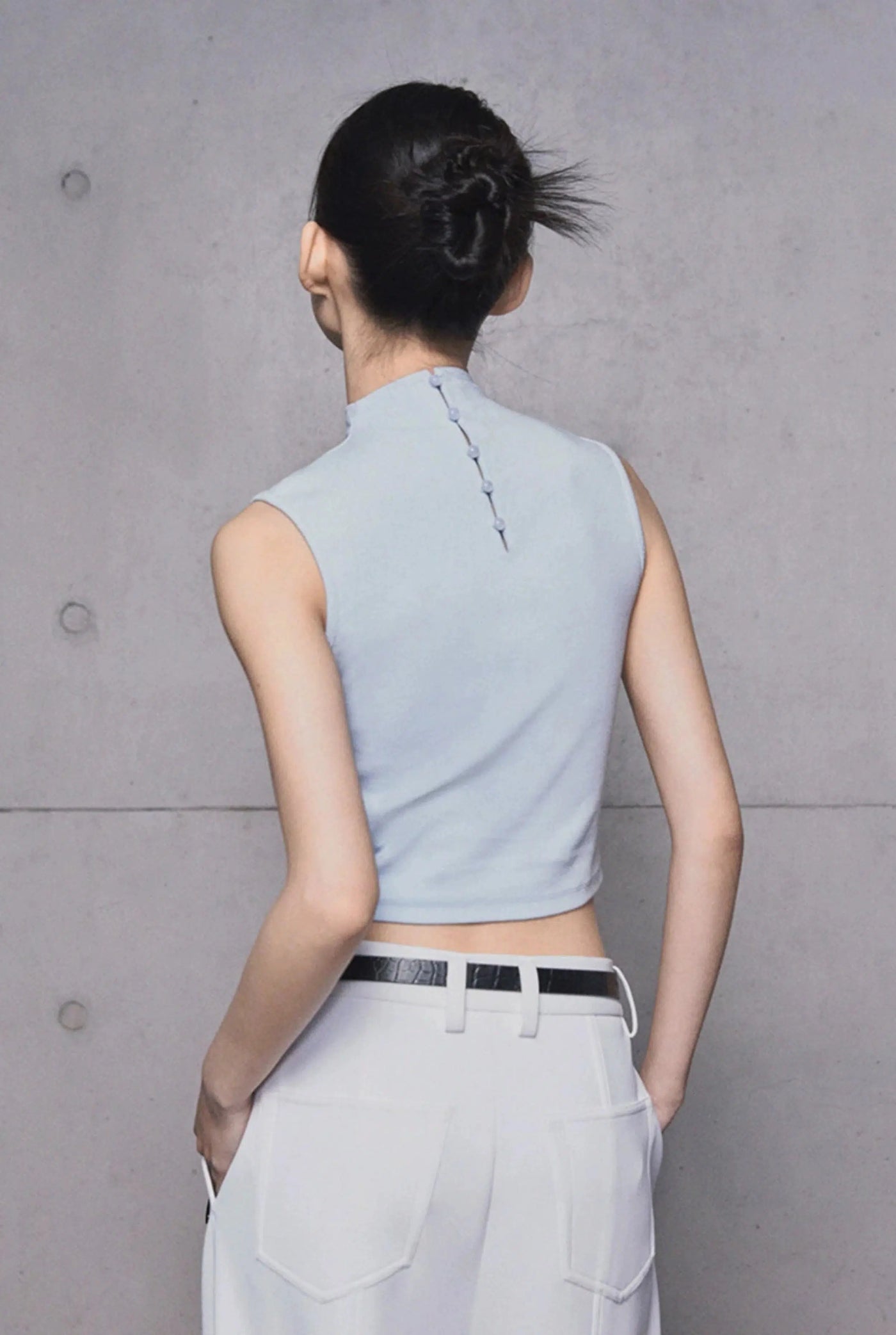 Essential Slim Fit Cropped Vest Korean Street Fashion Vest By Opicloth Shop Online at OH Vault