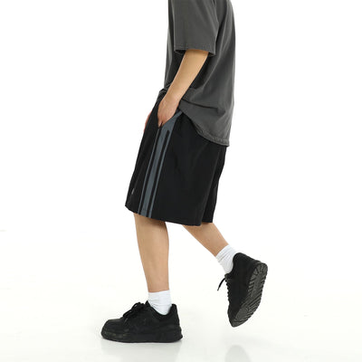 Lace-Up Side Contrast Sports Shorts Korean Street Fashion Shorts By MEBXX Shop Online at OH Vault