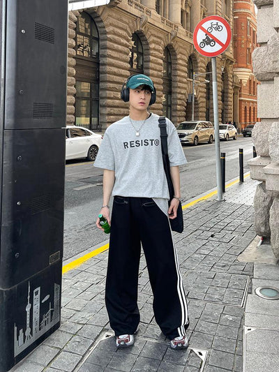 Classic Three Stripes Sweatpants Korean Street Fashion Pants By Poikilotherm Shop Online at OH Vault