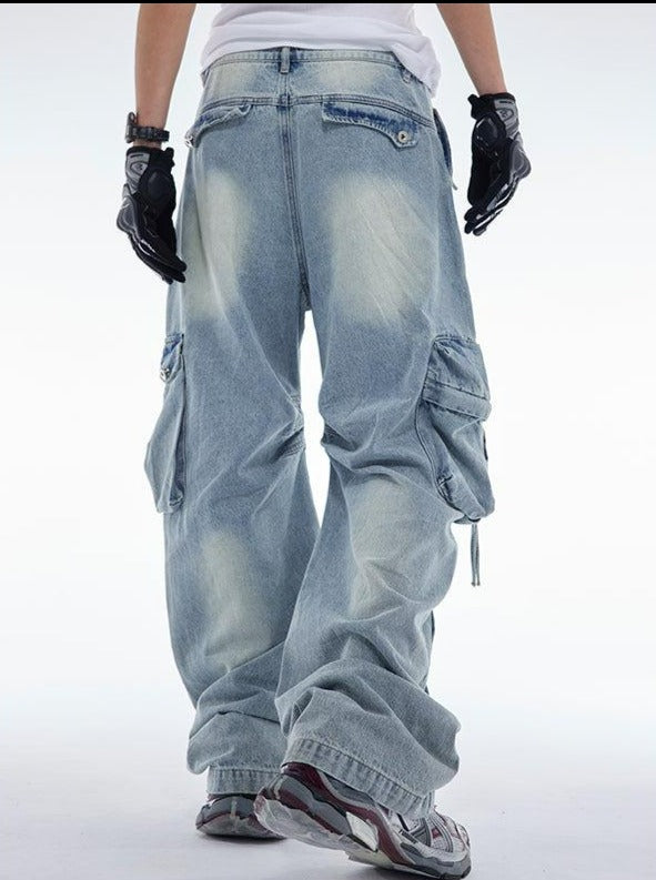 Faded Cargo Jeans Korean Street Fashion Jeans By Cro World Shop Online at OH Vault