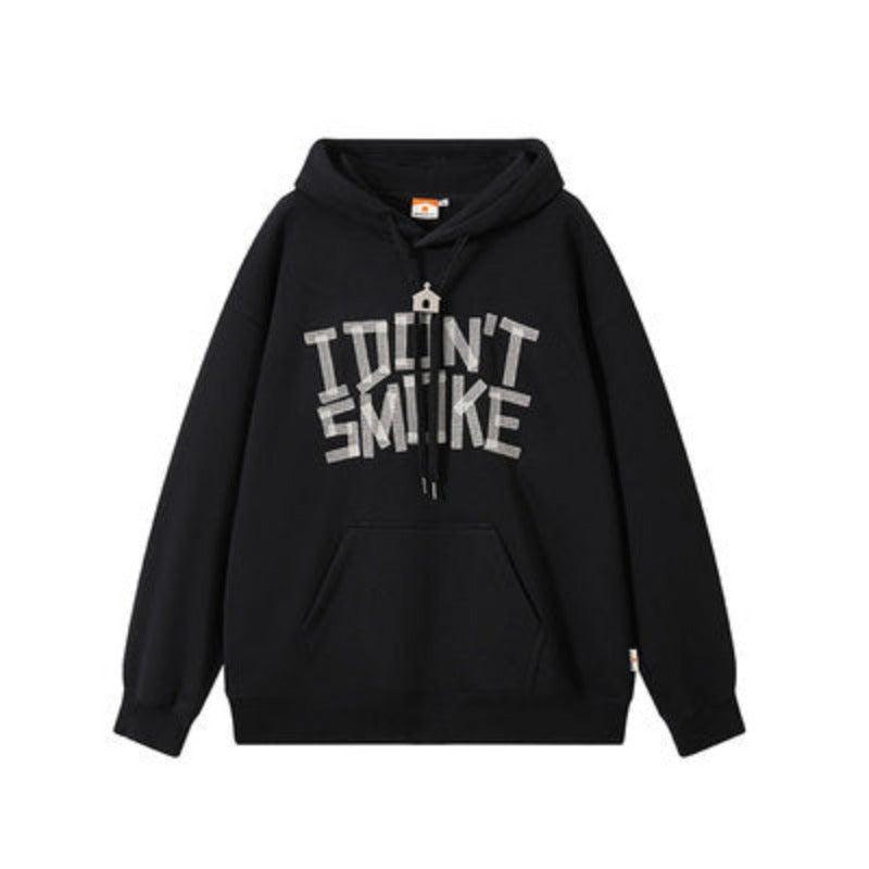 Donsmoke Tape Effect Logo Hoodie Korean Street Fashion Hoodie By Donsmoke Shop Online at OH Vault