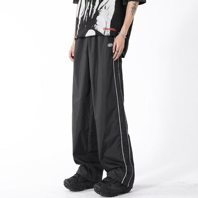 Made Extreme Piping Line Contrast Embroidery Pants Korean Street Fashion Pants By Made Extreme Shop Online at OH Vault