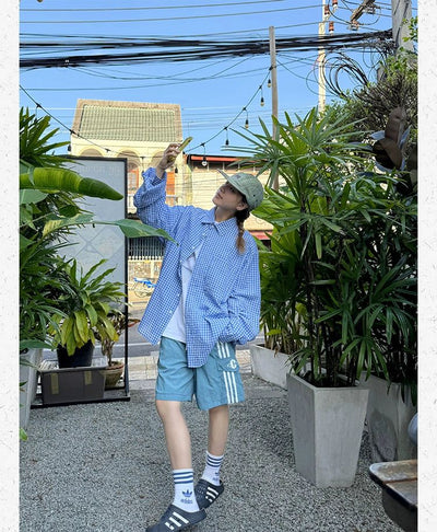Elastic Waist Stripes Shorts Korean Street Fashion Shorts By Made Extreme Shop Online at OH Vault