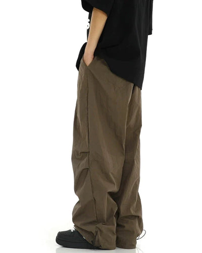 Casual Solid Drawstring Parachute Pants Korean Street Fashion Pants By MEBXX Shop Online at OH Vault