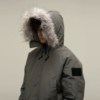 Fur Collared Puffer Jacket Korean Street Fashion Jacket By 77Flight Shop Online at OH Vault