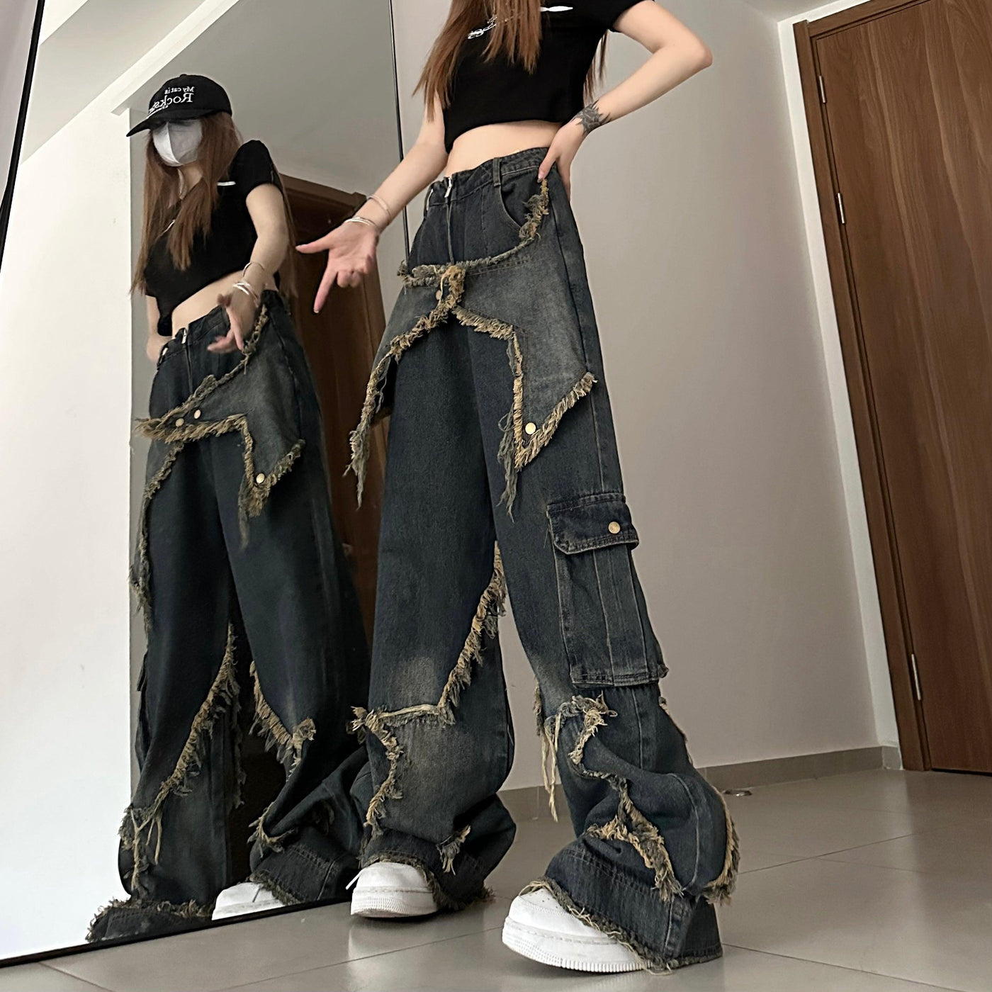 Distressed Frayed Jeans Korean Street Fashion Jeans By Made Extreme Shop Online at OH Vault
