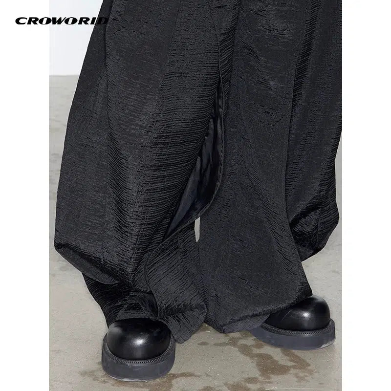 Textured Gartered Baggy Pants Korean Street Fashion Pants By Cro World Shop Online at OH Vault