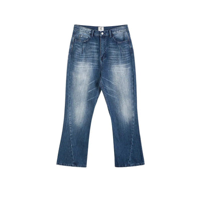 Slant Seam Flared Jeans Korean Street Fashion Jeans By IDLT Shop Online at OH Vault