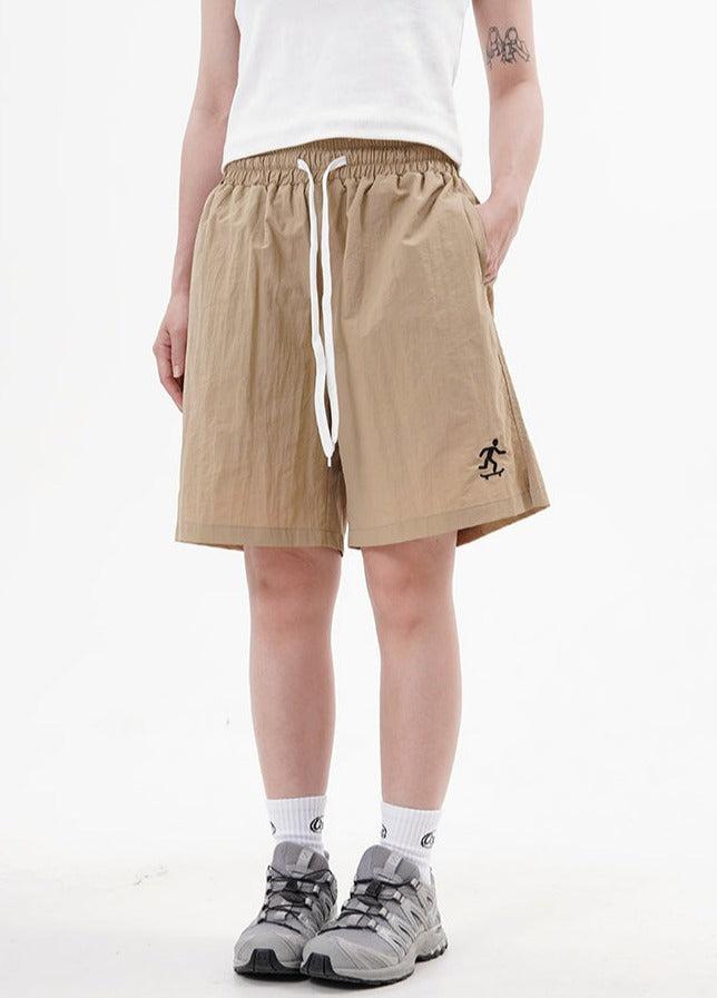 Drawstring Skate Embroidery Sports Shorts Korean Street Fashion Shorts By Made Extreme Shop Online at OH Vault